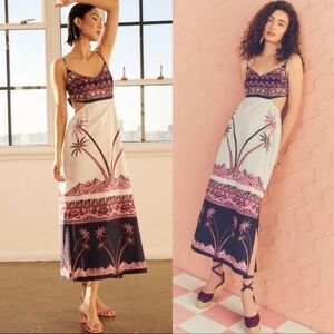 New Figue Reese Stretch Cotton Poplin Egyptian Istanbul Ivory Midi Dress NWT XS